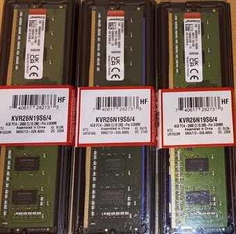 Kingston RAM 4GB DDR4 2666 MHz 3ks