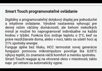 Predám keramický radiátor CLIMASTAR SMART TOUCH