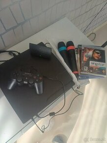 Sony playstation + singstar karaoke + mikrofony+ 3dvd