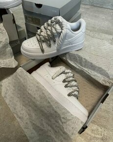 Nike Air Force 1 White - Double Laced Glitter - 1