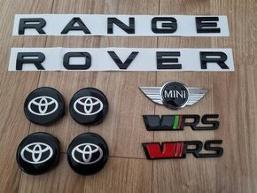 Napis RANGE ROVER, SKODA VRS, MINI COOPER