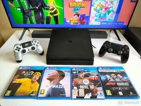 Playstation 4 PS4 SLIM - ovládače - hry