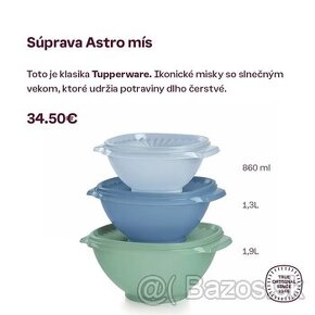 Súprava astro mís tupperware