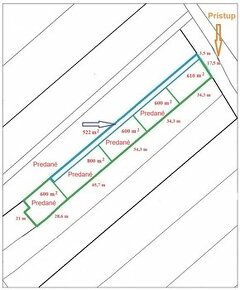 Posledná záhrada v obci Veľký Biel, výmera od 610 m2.