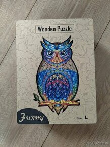 Nové drevené puzzle Sova