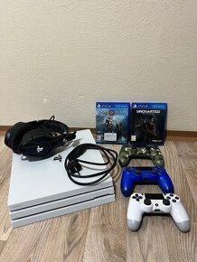 PS4 PRO White Edition + príslušenstvo a hry