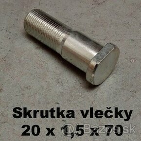 Skrutky kolies a výrobné štítky na vlečky