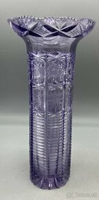 Fialová krištáľová váza, 25 cm