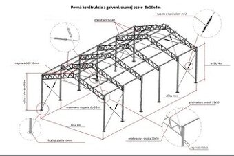 Oceľová pozinkovaná konštrukcia haly 8x16x4,95m