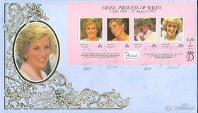 Poštové známky, filatelia: Anglicko, Lady Diana, FDC obálky