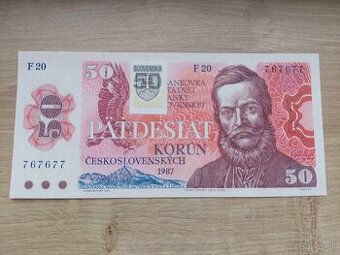 50 Kčs 1987 + slovenský kolok