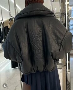 Saint Laurent dámská zimná koženková bomber bunda