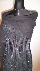 Šaty INVITO čierne s ručne prišívanými korálikmi - nové - ve - 1