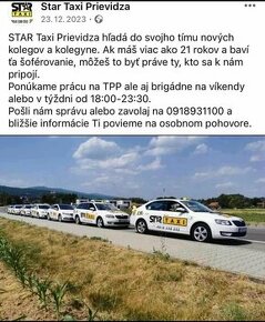 Šofér/ka taxislužby