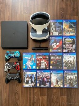 Playstation 4 slim 500Gb+Vr+kamera+hry