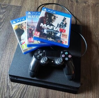 Playstation 4 slim 500GB + 3 hry