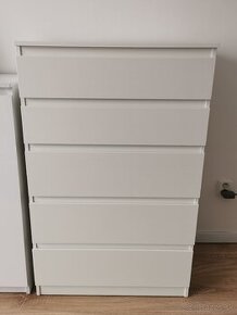 Komoda biela 5 šuflíky Ikea