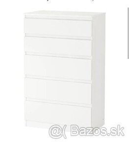 Komoda biela 5 šuflíky Ikea