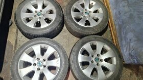 Original ALU disky Škoda 5x112 r16+zimné pneu - 1