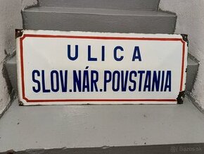 smaltovaná tabuľa Ulica Slov. Nár. Povstania SNP