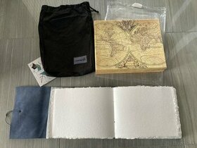 Akvarelový denník viazaný v koži WANDERINGS, papier 350g/m2