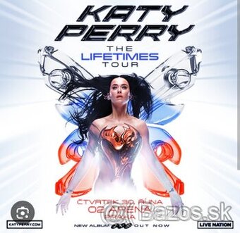 Katy Perry Praha 2 listky 30.10.2025