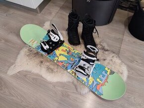 Snowboard komplet 115 cm s viazaním + topánky