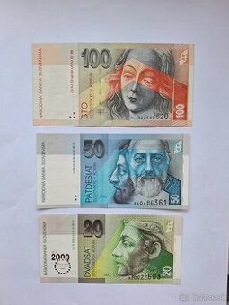 Slovenske bankovky, UNC, 20sk, 50sk - 1