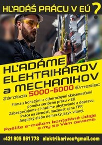 Elektrikár / mechanik - dlhodobé projekty