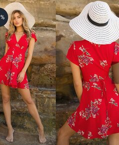 Nový tovar- romantické a sexi letné šaty-v červenej farbe
