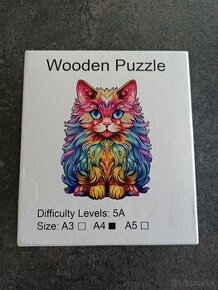 Drevené puzzle Mačka – nové, len skontrolované