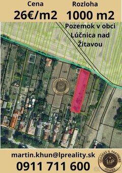 Na predaj záhrada Lúčnica nad Žitavou 1000m2 - 1