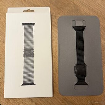 Apple Watch 49mm Natural Black Milanese Loop - Large