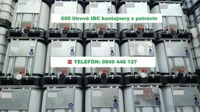 ☎️☎️☎Potravinárske IBC kontajnery 300L 600L 1000L pitná voda