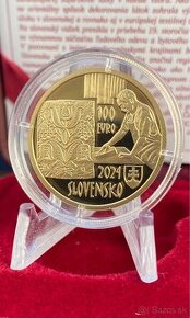 100 Euro Modrotlac - zlata zberatelska minca Slovensko 2024