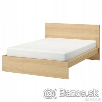 Posteľ IKEA MALM 160x200 dubové moridlo biele