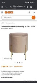 Taburet Modern Antique béžový s úložným priestorom - 1