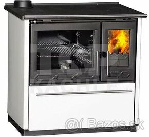 Kachlovy sporak Plamen 850Glas 8kW lava strana biely