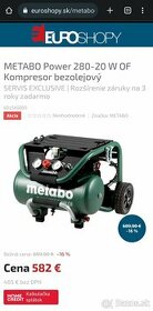 Metabo kompresor 280-20 of bezolejový