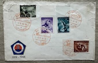 Séria známok Slovensko 1944 - Športové(štvorbloky) za 15EUR