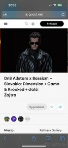 Predám 2x lístok na VYPREDANÉ DnB Allstars x Bassizm