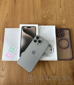 iPhone 15 Pro Max 256 gb Natural Titanium - nepoužívaný