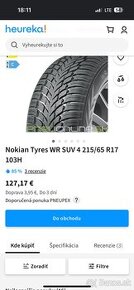 215/65 R17 zimné pneumatiky - nové