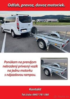 Prívesný vozík na motorku - prenájom