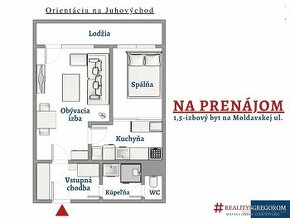 1,5-izb. byt, Moldavská ul., 40 m2, lodžia, zariadený