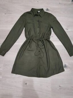 khaki košelove šaty H&M