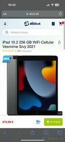 Predám Tablet ipad 2021 256GB cellular