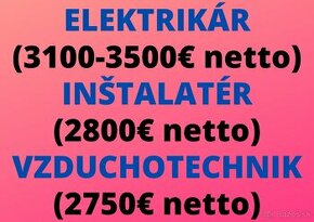 ELEKTRIKÁR - INŠTALATÉR - VZDUCHOTECHNIK