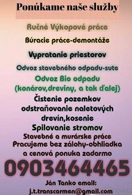 Buracie práce-vypratavanie- ručné Výkopove-Murarske práce