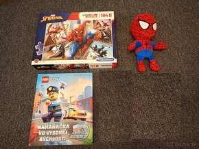 Puzzle a plyšák Spiderman + kniha Lego